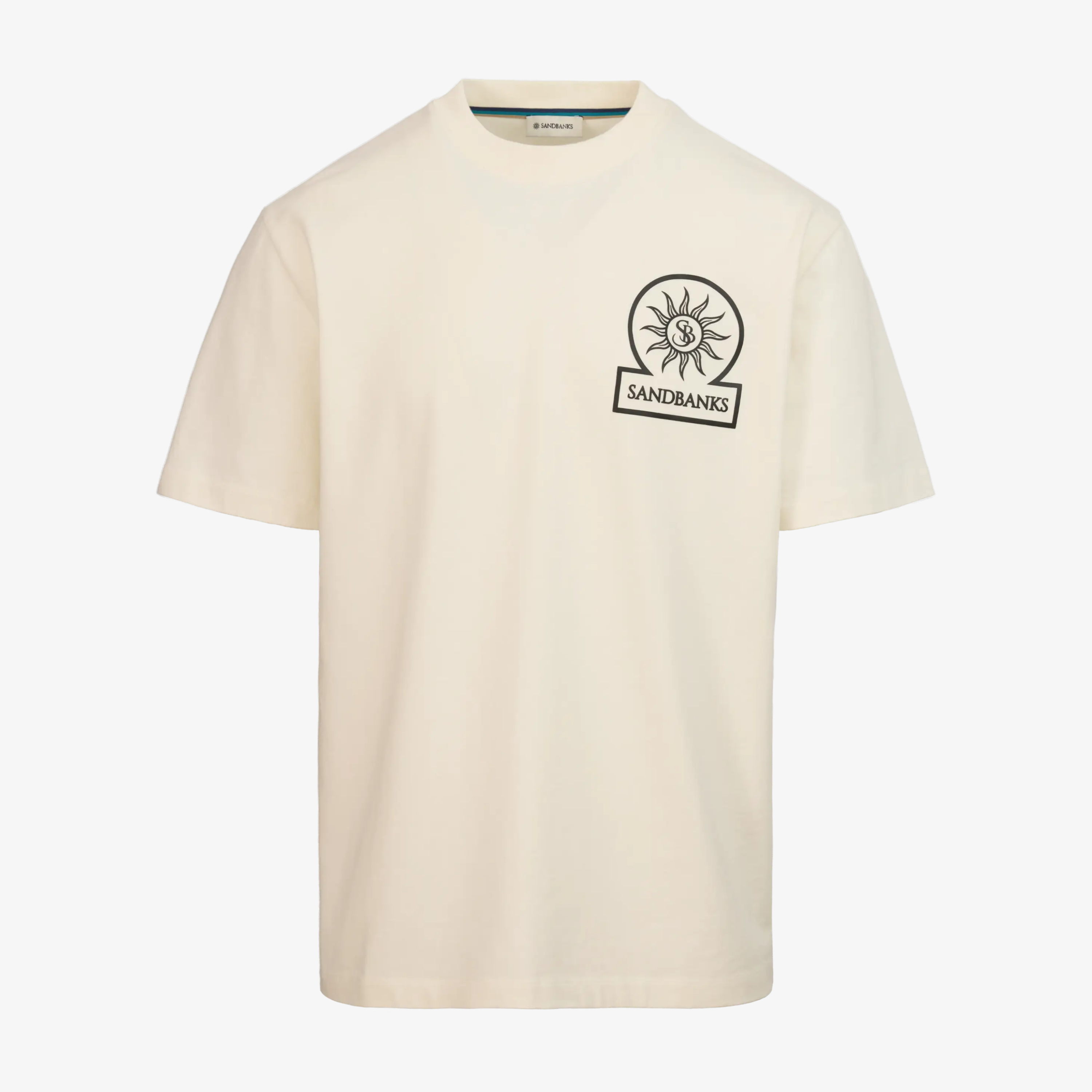 Sandbanks Logo Print Double Jersey T Shirt - Natural