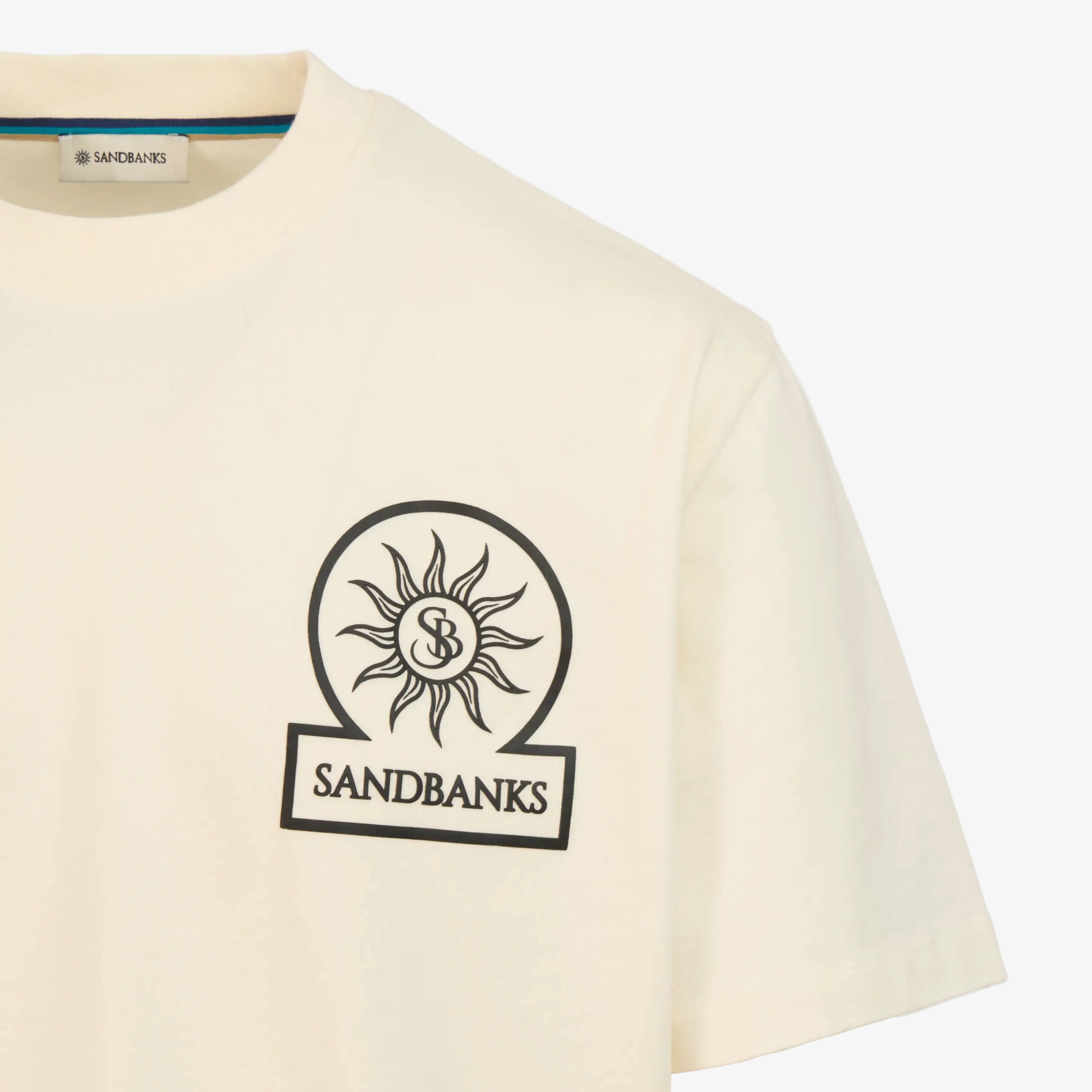 Sandbanks Logo Print Double Jersey T Shirt - Natural