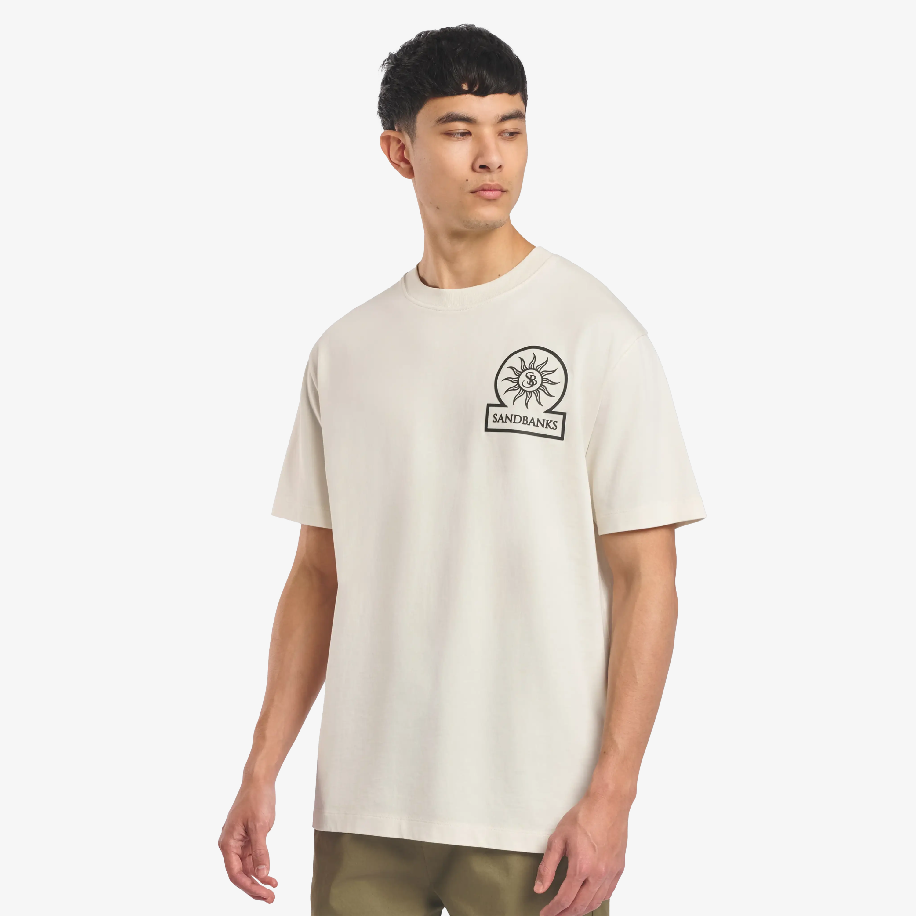 Sandbanks Logo Print Double Jersey T Shirt - Natural