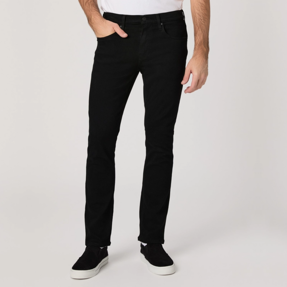 Paige Federal Slim Straight Jeans - Black Shadow
