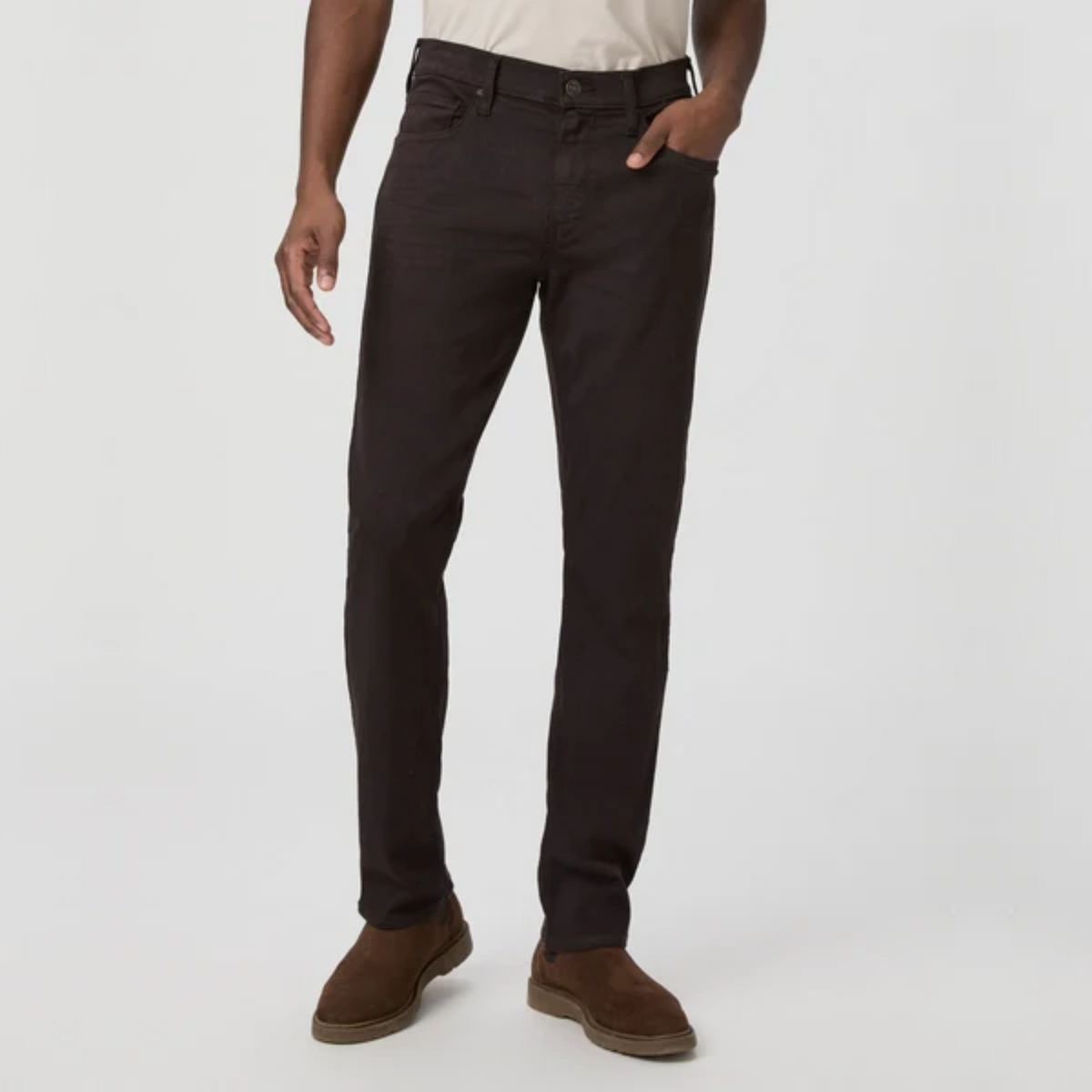 Paige Federal Slim Straight Jeans - Deep Chocolate