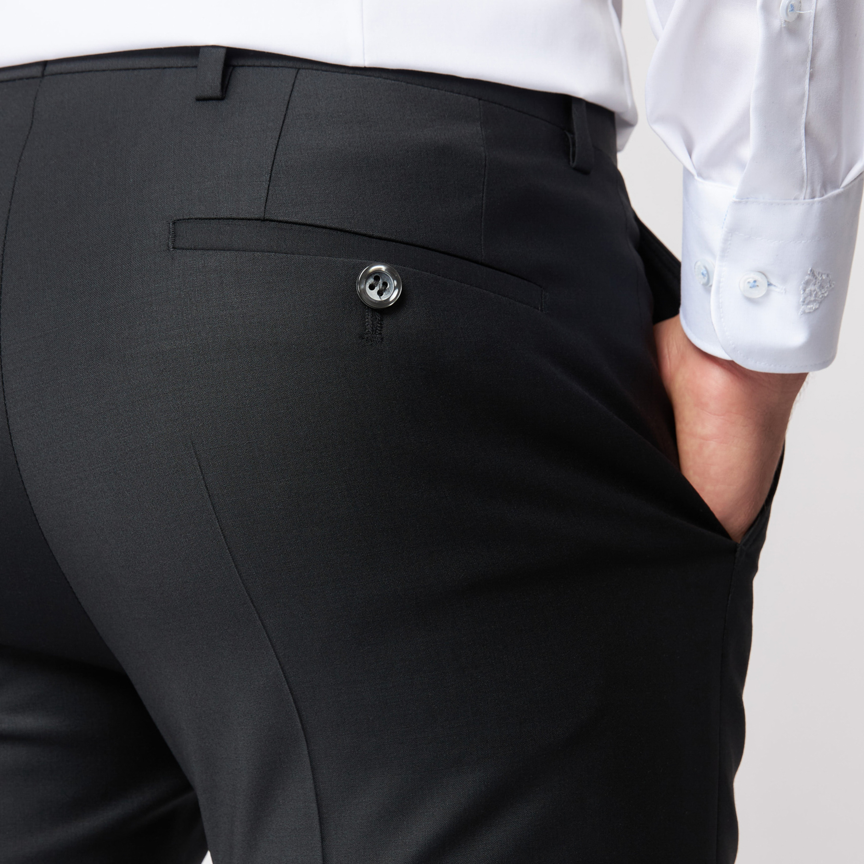 Roy Robson Slim Fit Freestyle Suit Trousers - Black