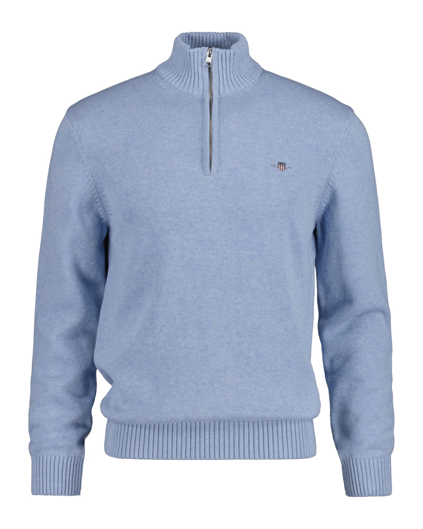 Gant Cotton Half Zip - Light Blue