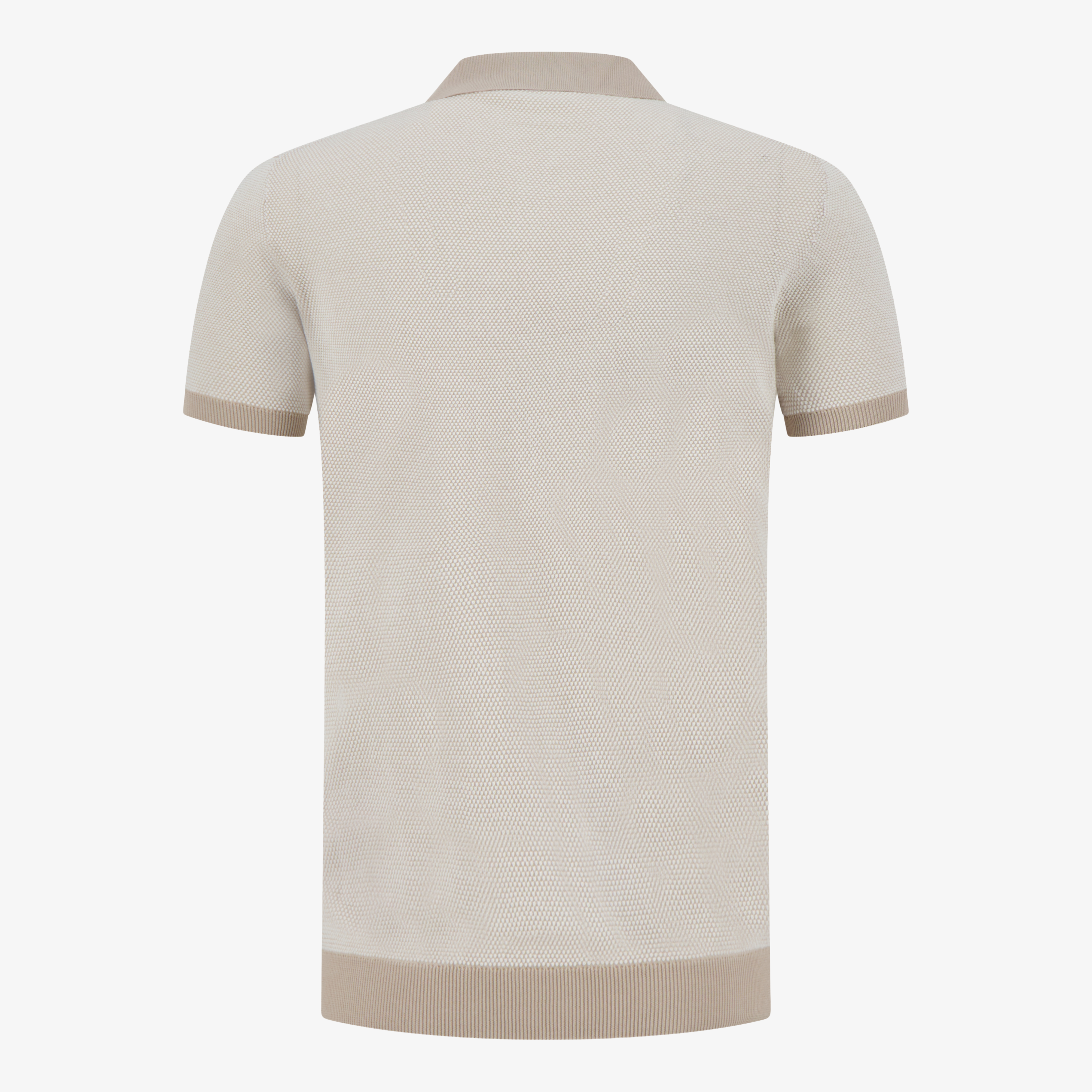 Gran Sasso Jacquard Open Neck Polo - Beige