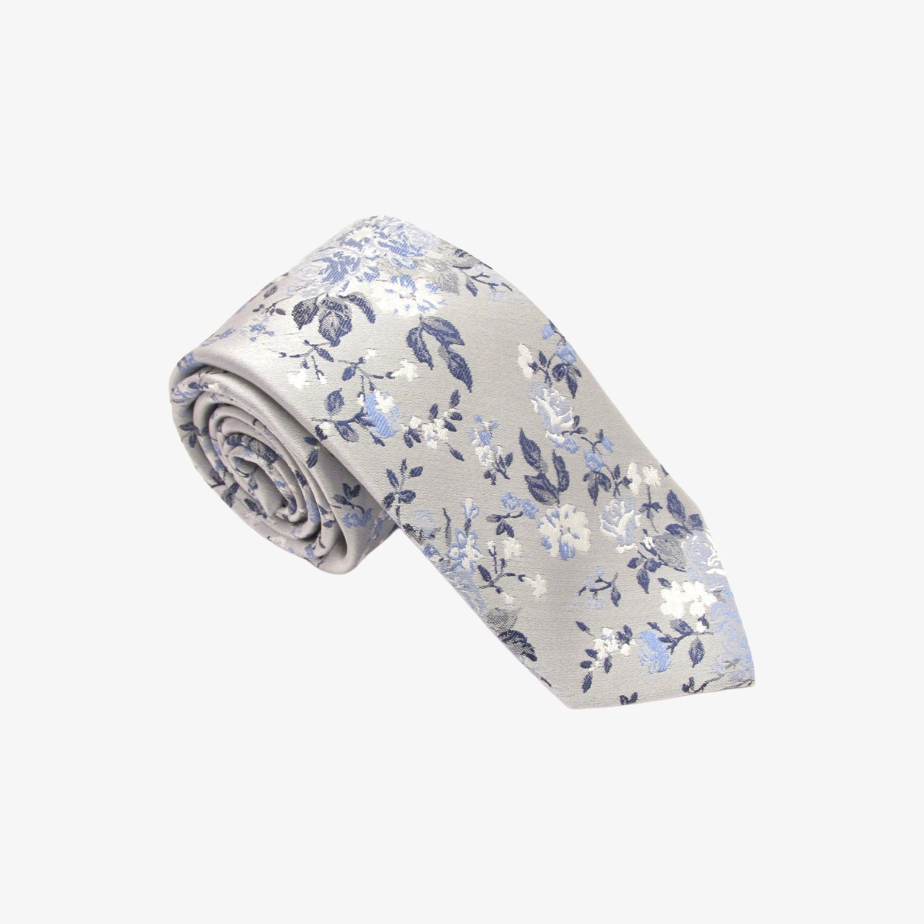 Van Buck Floral Silk Tie - Grey