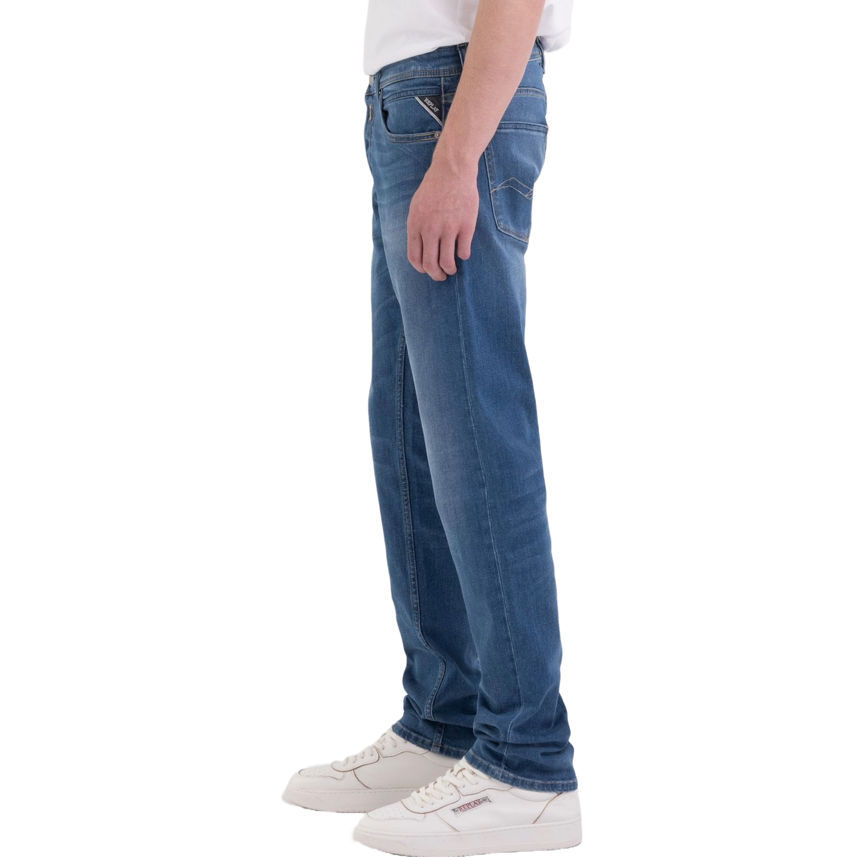 Replay Grover Straight Fit Jeans - Medium Blue