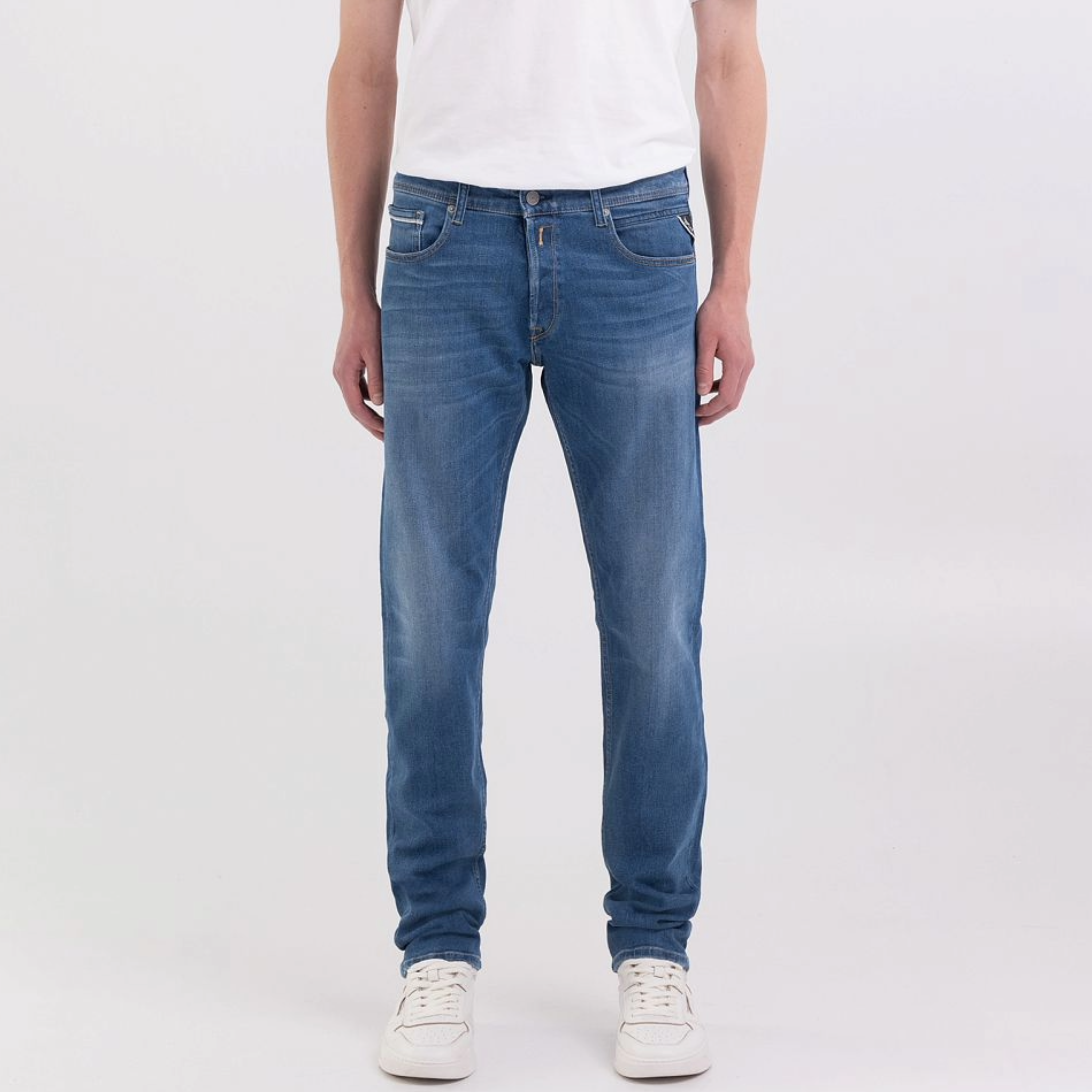 Replay Grover Straight Fit Jeans - Medium Blue