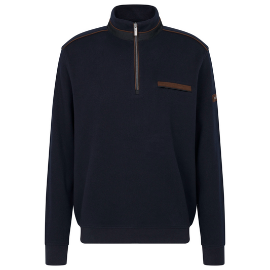 Bugatti Half Zip Knitted Pullover - Navy