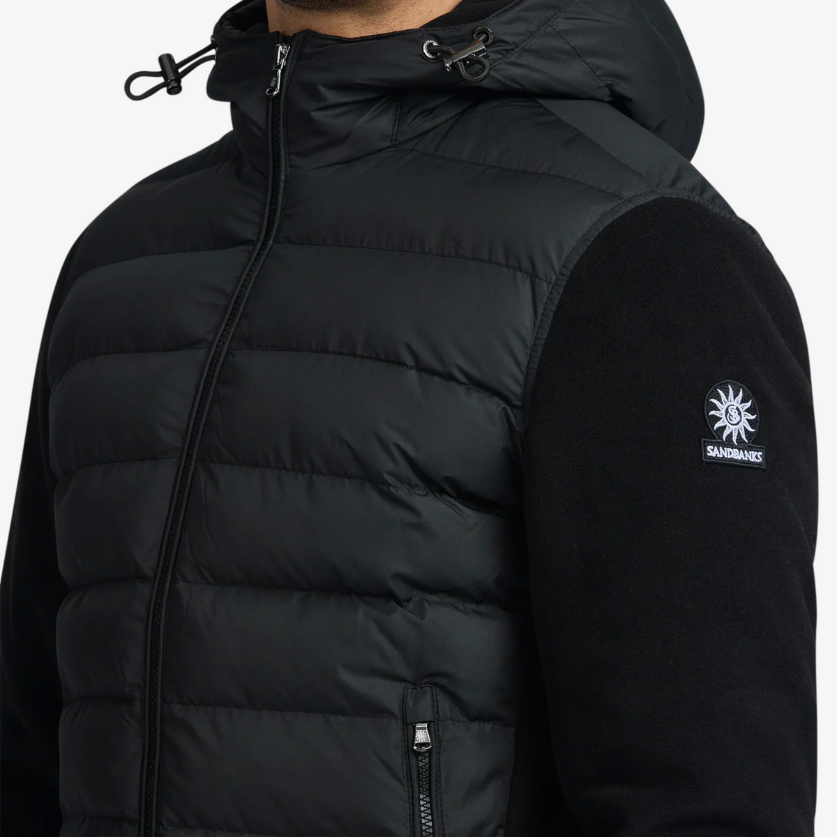 Sandbanks Outlander Hybrid Puffer Jacket - Black