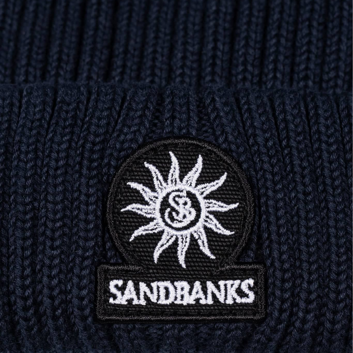 Sandbanks Merino Wool Ribbed Beanie - Navy