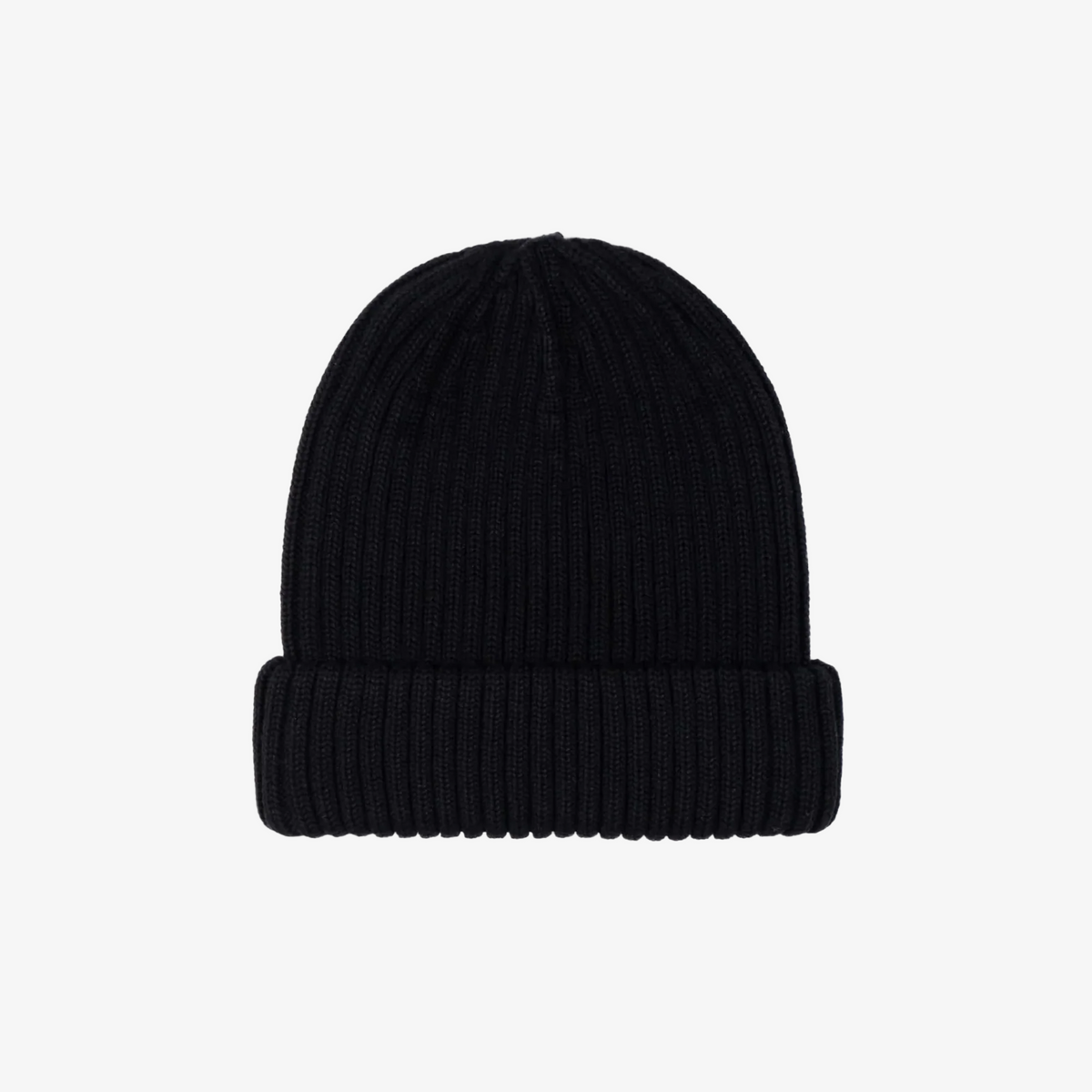 Sandbanks Merino Wool Ribbed Beanie - Black
