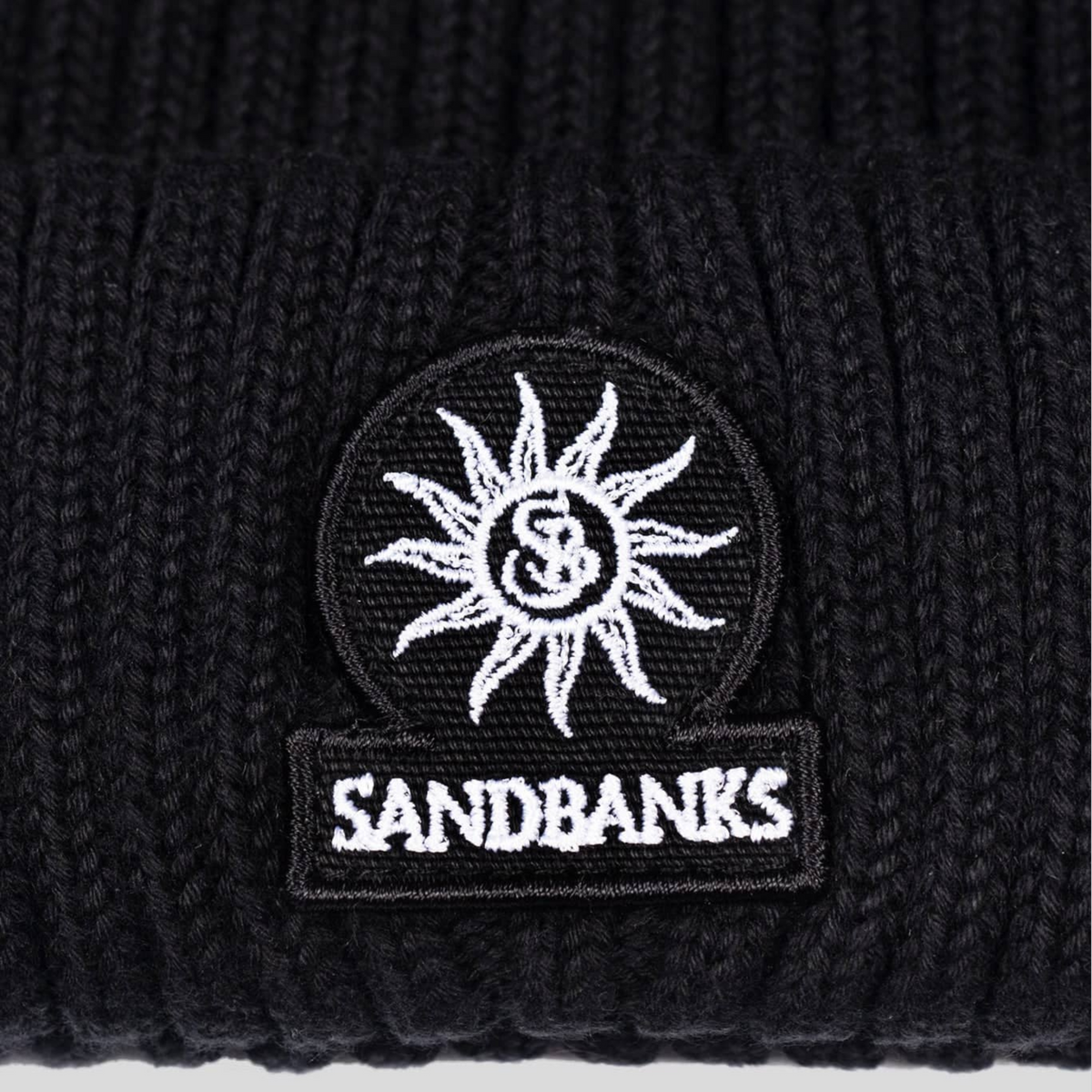 Sandbanks Merino Wool Ribbed Beanie - Black