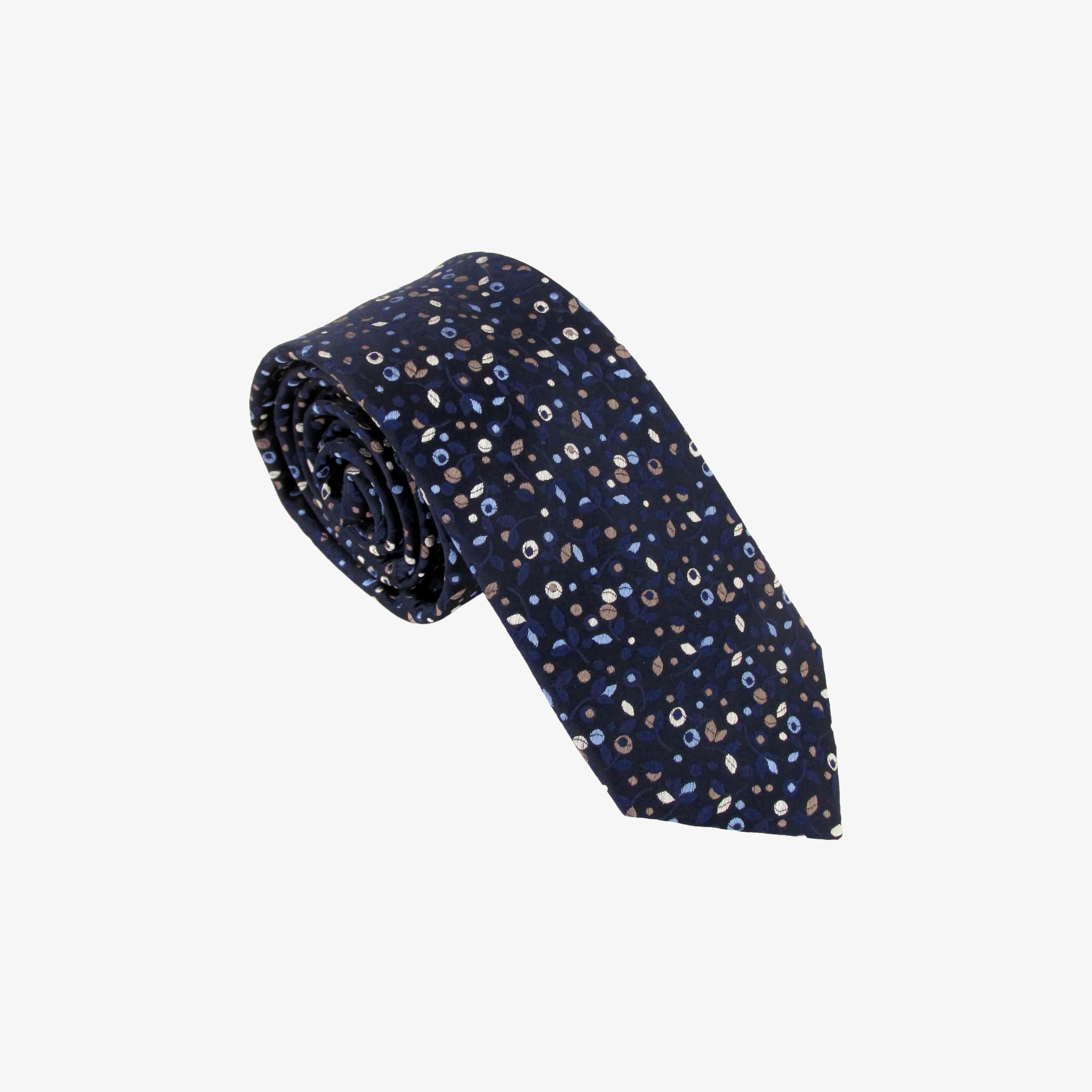 Van Buck Berries Silk Tie - Navy