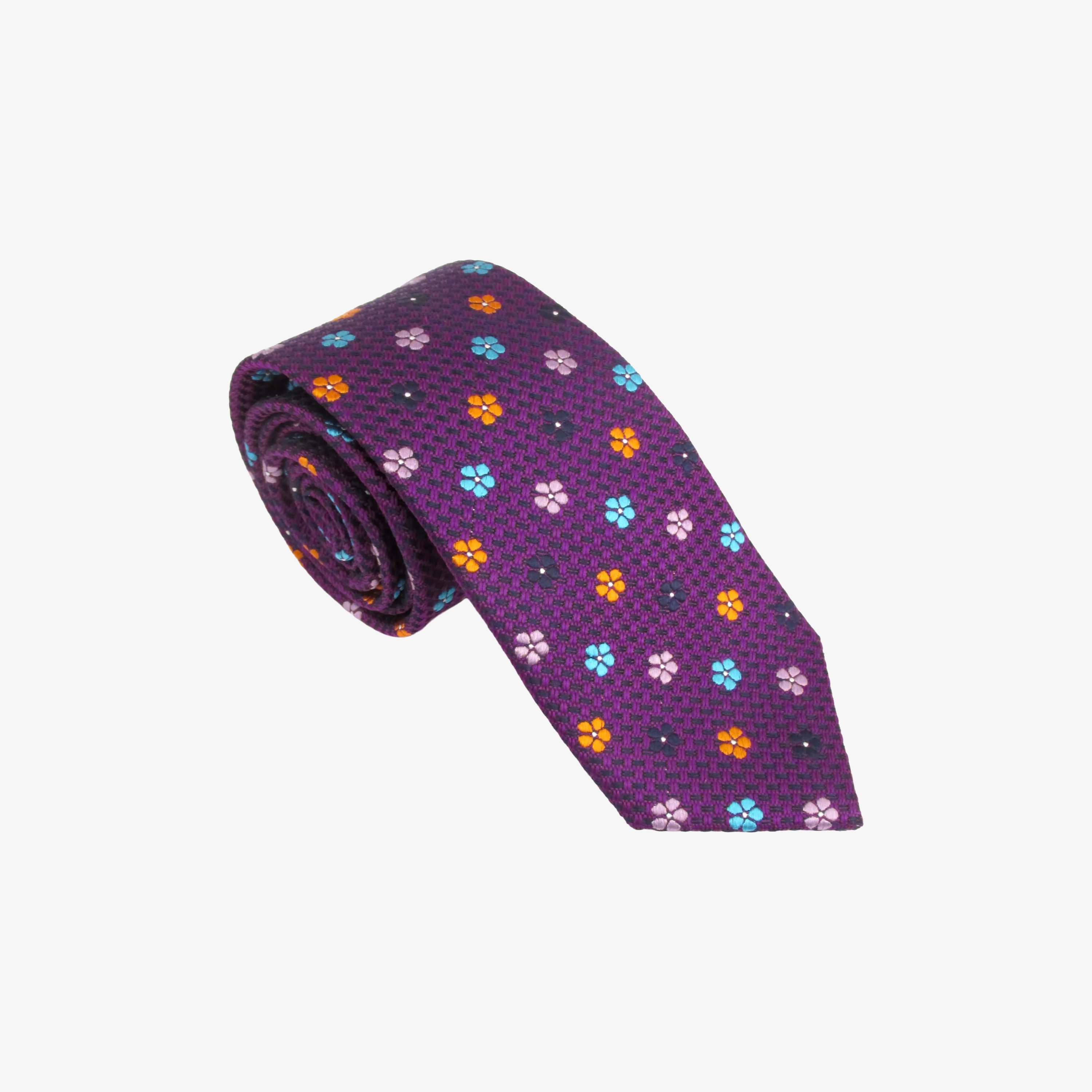 Van Buck Floral Silk Tie - Purple