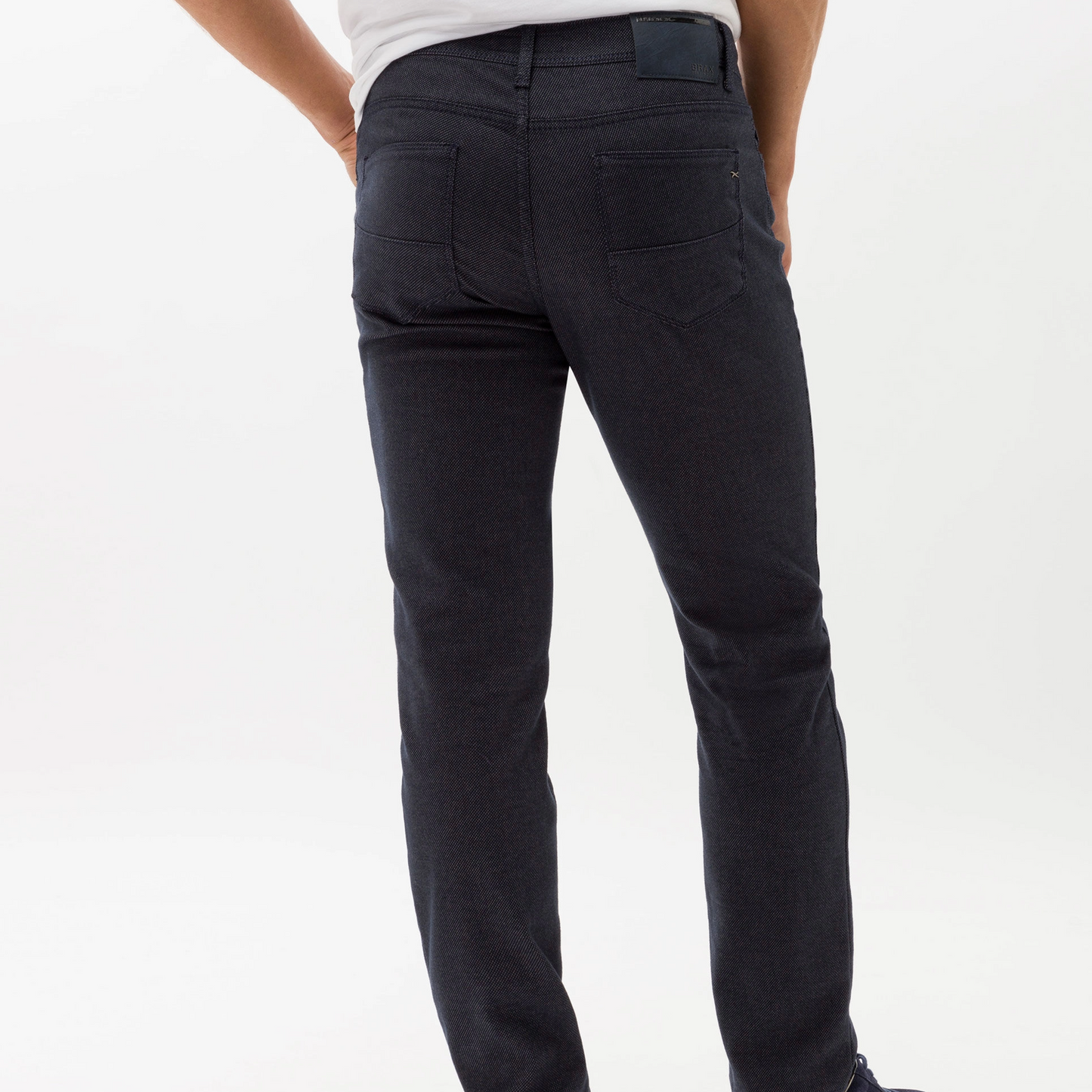 Brax Cadiz Woo-Look Trousers - Navy