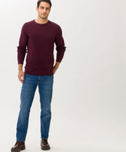 Load image into Gallery viewer, BRAX Cotton-Wool Crew Neck in Maroon 21-2007
