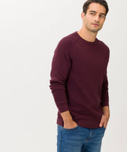 Load image into Gallery viewer, BRAX Cotton-Wool Crew Neck in Maroon 21-2007
