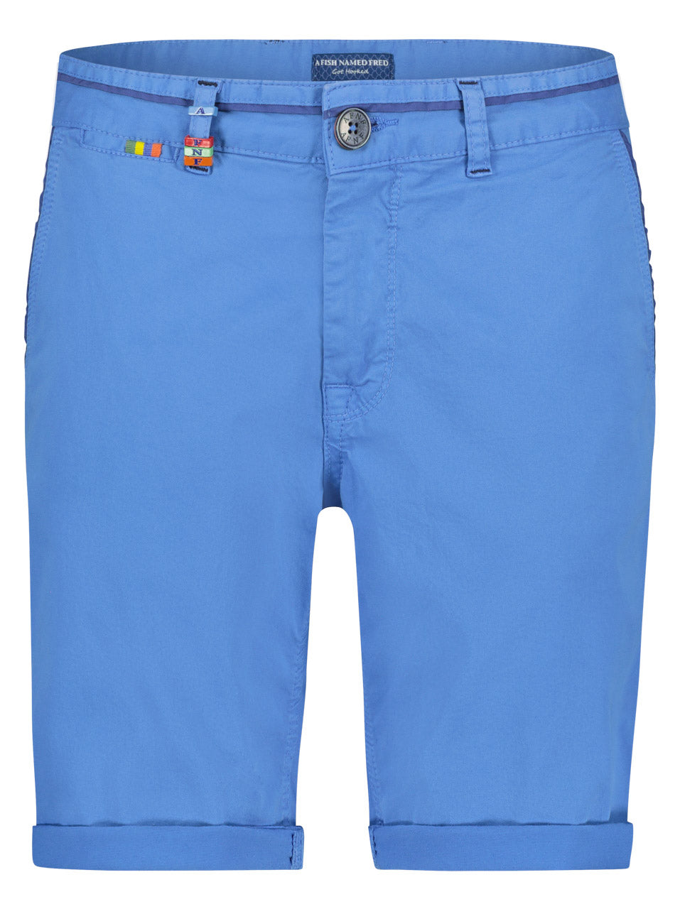 A FISH NAMED FRED Peached Twill Shorts in Cobalt Blue 2603225