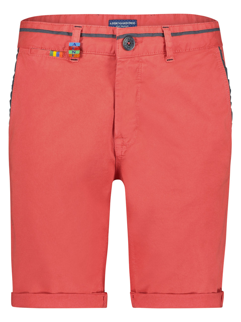 A FISH NAMED FRED Peached Twill Shorts in Red 2603228