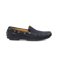 Load image into Gallery viewer, LOAKE Donington Navy Suede Driving Shoe
