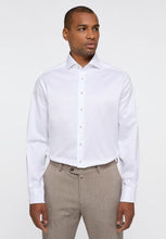 Load image into Gallery viewer, Eterna 1863 Soft Tailored Shirt Off White with Blue Trim
