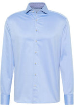 Load image into Gallery viewer, Eterna 1863 Soft Tailored Shirt Medium Blue with Blue Trim
