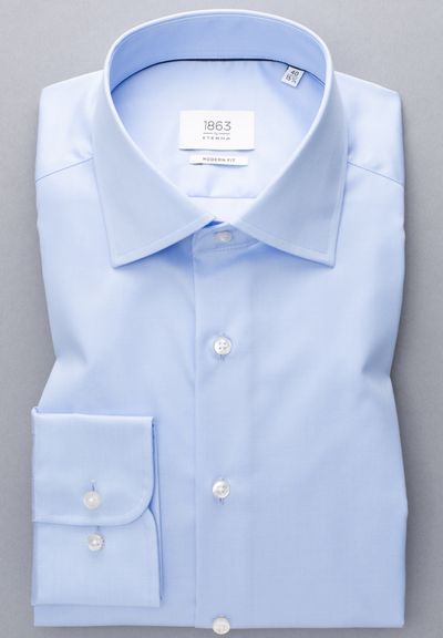 Eterna 1863 Pure Cotton Non-Iron Shirt Light Blue