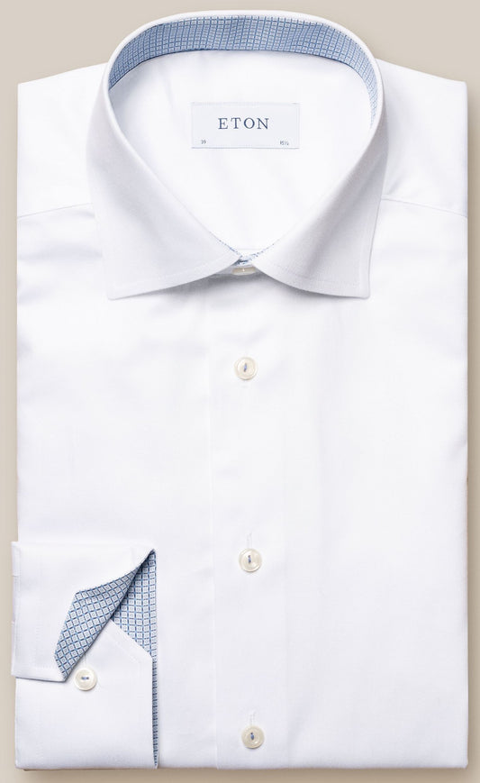 Eton Slim Fit Stretch Twill Shirt - White