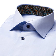 Load image into Gallery viewer, ETON Signature Twill Slim Fit Paisley Trimmed Shirt Light Blue
