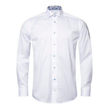 Load image into Gallery viewer, ETON Signature Twill Contemporary Fit Shirt White with Blue Floral Trim 10000447800
