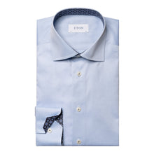 Load image into Gallery viewer, ETON Signature Twill Contemporary Fit Medallion Trimmed Shirt Light Blue
