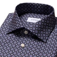 Load image into Gallery viewer, ETON Signature Twill Contemporary Fit Medallion Print Shirt Mid Blue
