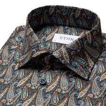 Load image into Gallery viewer, ETON Signature Twill Slim Fit Shirt Navy Paisley Print
