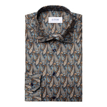 Load image into Gallery viewer, ETON Signature Twill Slim Fit Shirt Navy Paisley Print
