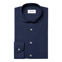 Load image into Gallery viewer, ETON Four Way Stretch Slim Fit Shirt in Dark Blue Melange
