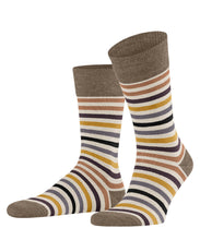 Load image into Gallery viewer, FALKE Tinted Stripe Socks in Beige Melange
