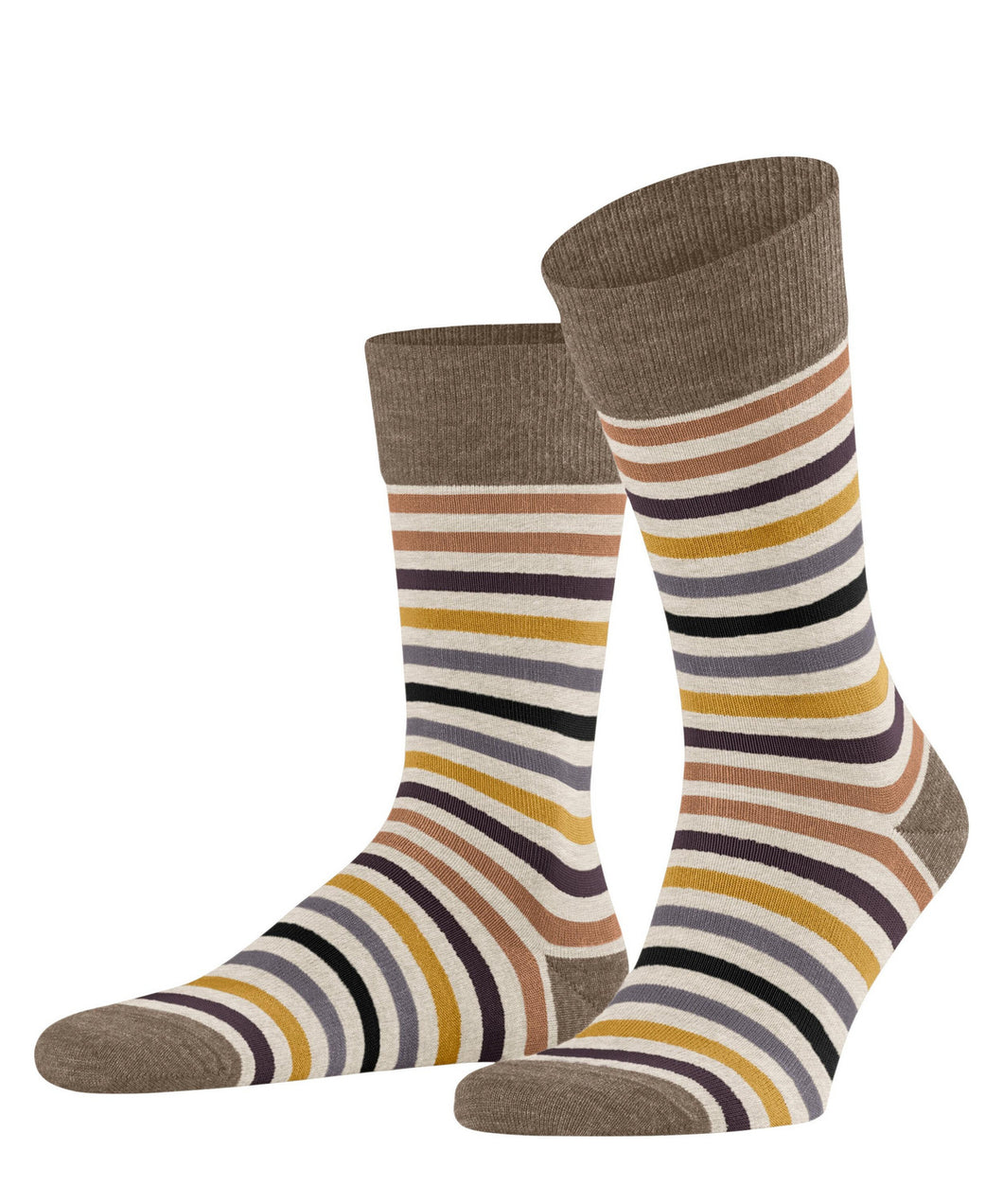 FALKE Tinted Stripe Socks in Beige Melange