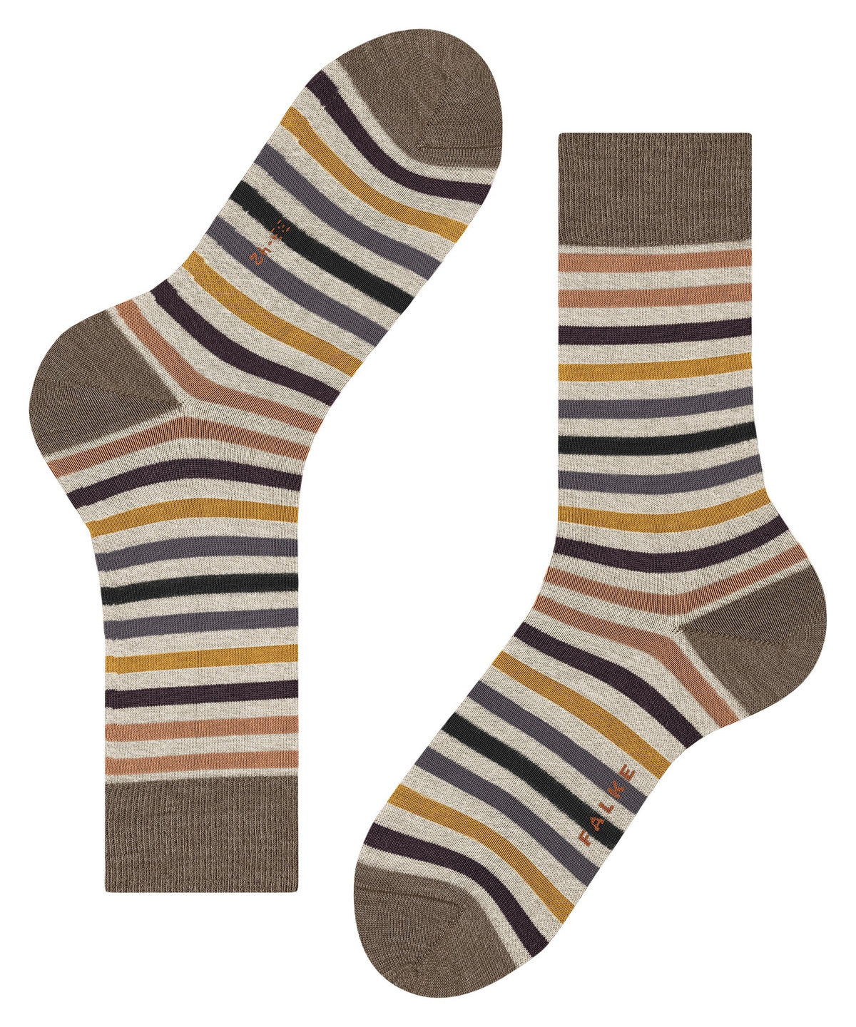 FALKE Tinted Stripe Socks in Beige Melange
