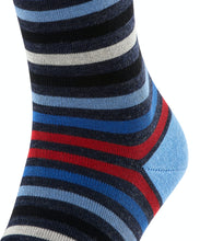 Load image into Gallery viewer, FALKE Tinted Stripe Socks in Sapphire-Red
