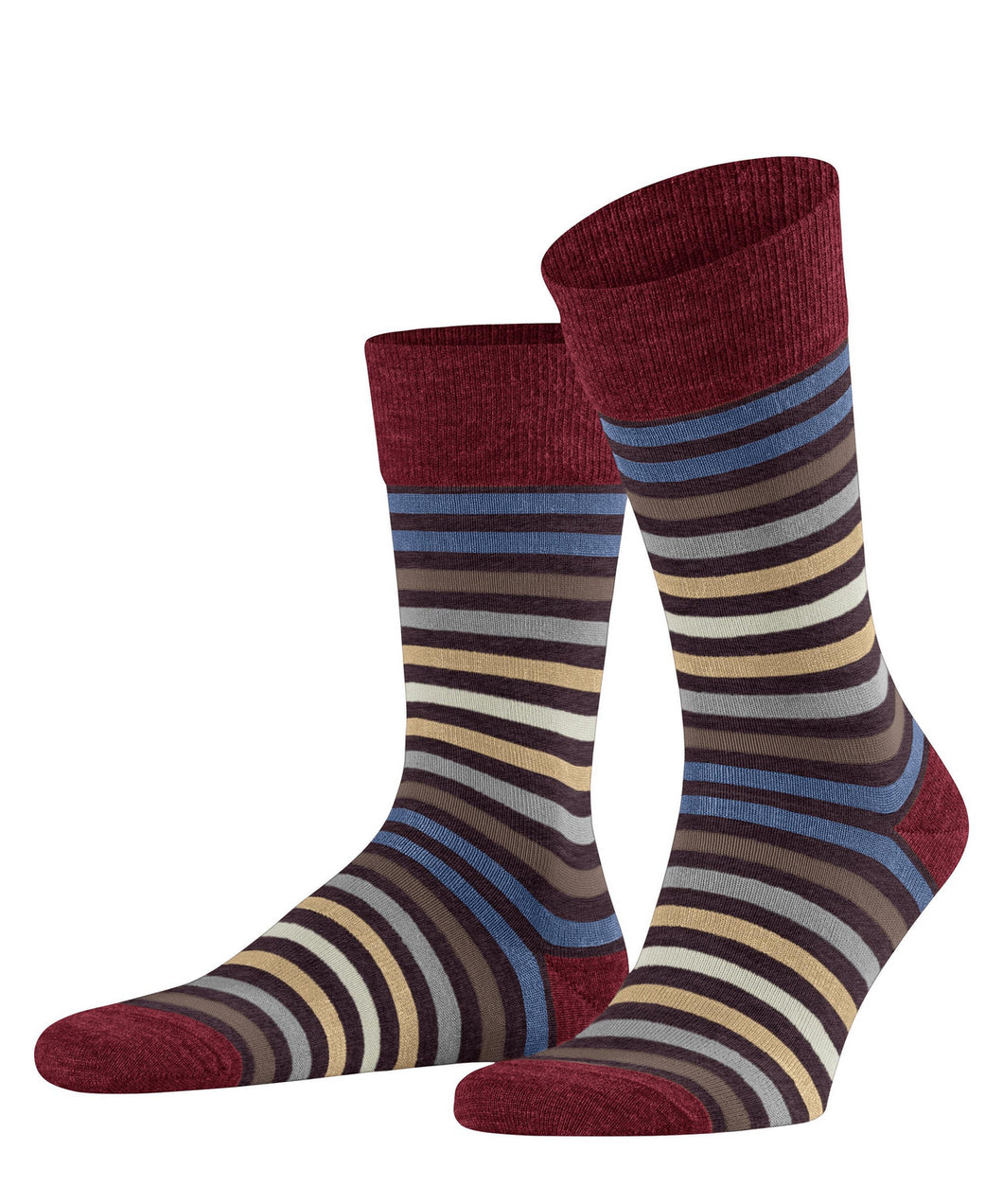 FALKE Tinted Stripe Socks in Ribes Red