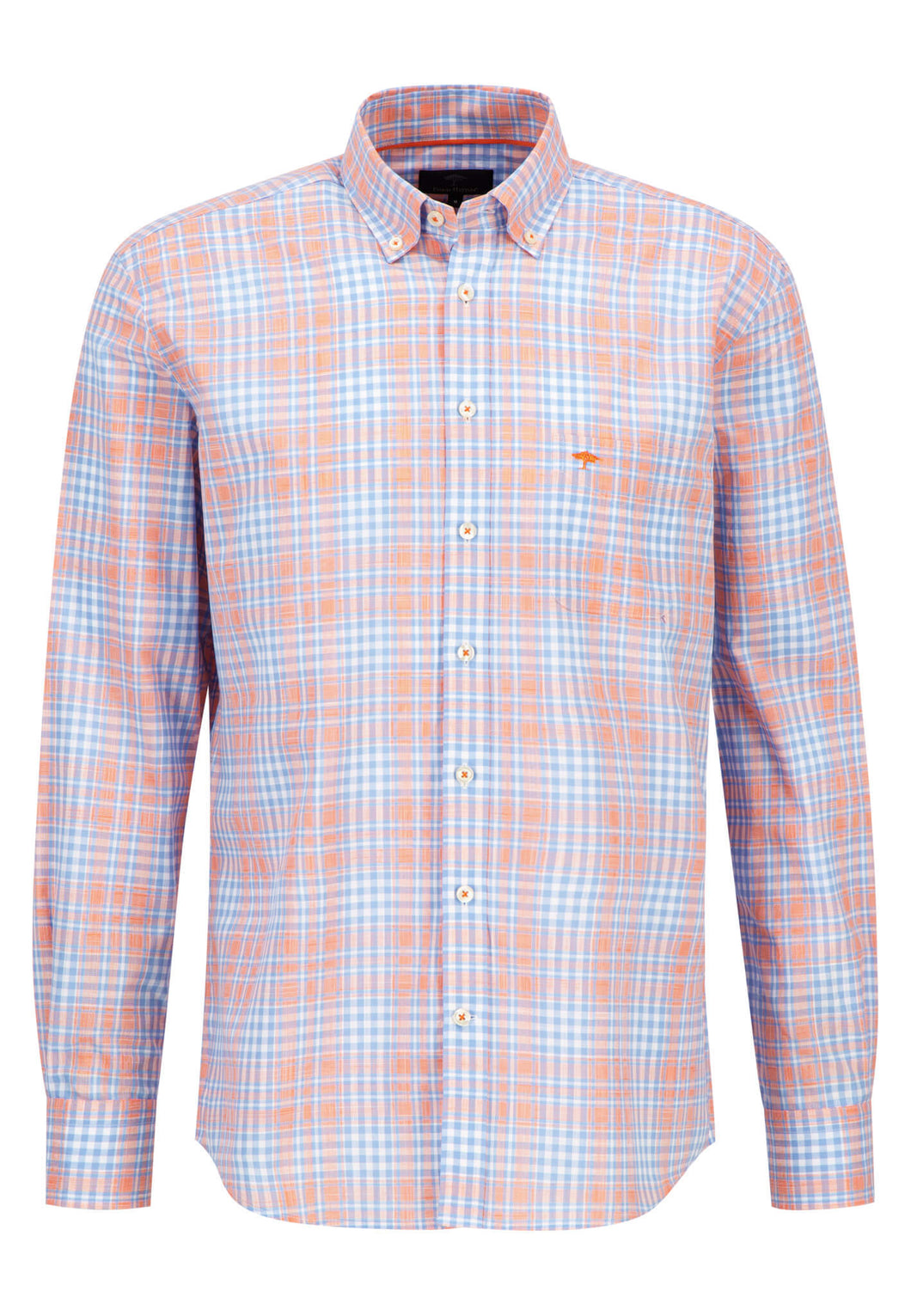 Fynch-Hatton Check Shirt Blue and Orange 13038110