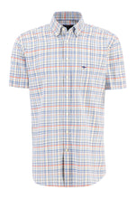 Load image into Gallery viewer, Fynch-Hatton Short Sleeve Check Shirt Blue and Orange 13138051
