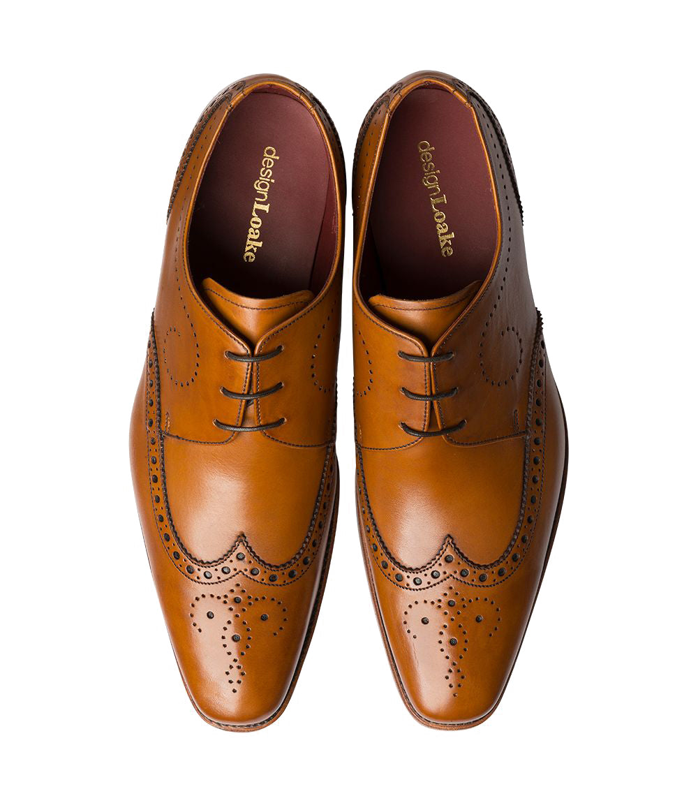 Loake Kruger Shoes - Tan Burnished Calf