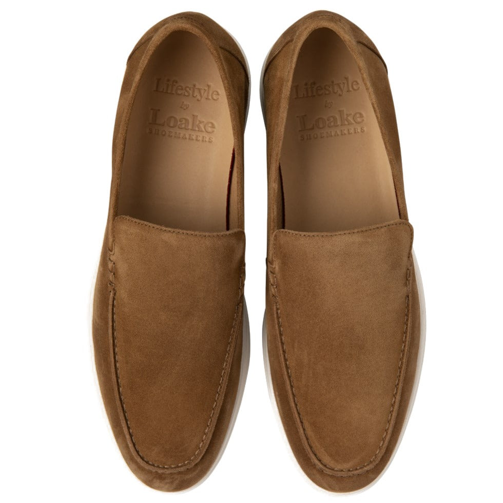 Loake Tuscany Suede Shoes - Chestnut Brown