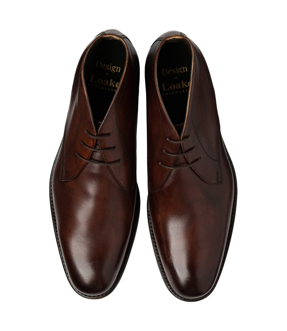 Loake Myers Chukka Boot - Dark Brown Calf