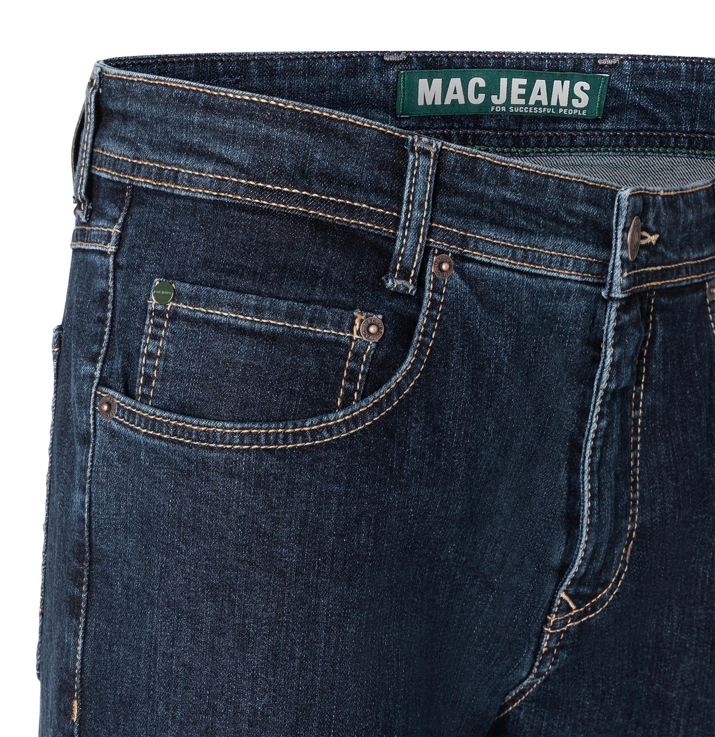 Mac Arne Straight Leg Denim Jeans - Deep Blue