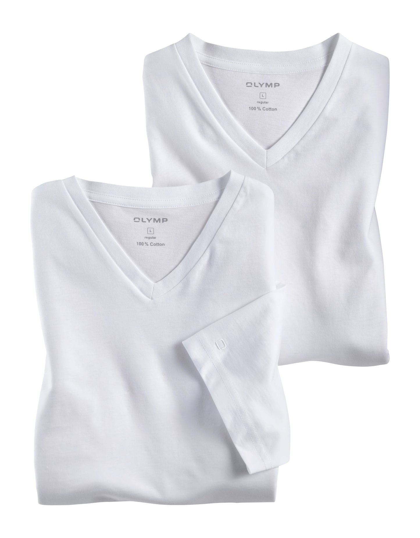 Olymp 2 Pack V Neck T Shirt - White