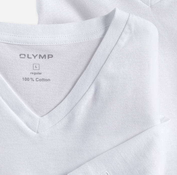 Olymp 2 Pack V Neck T Shirt - White