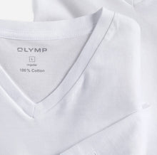 Load image into Gallery viewer, OLYMP 2 Pack V Neck T Shirt in White
