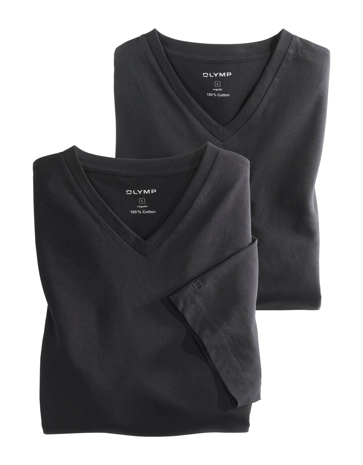 Olymp 2 Pack V Neck T Shirt - Black